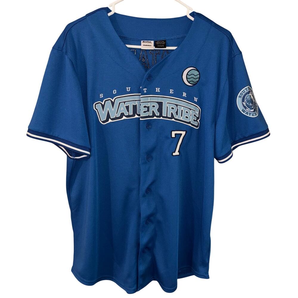 Avatar the Last Airbender Southern Water Tribe blue jersey shirt (large)